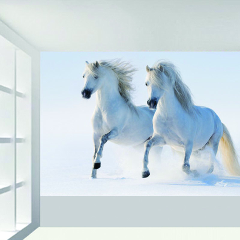 Ταπετσαρία με Ζώα Άσπρα άλογα